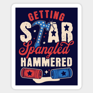 Getting Star Spangled Hammered - Funny 4th Of July Drinking Sticker